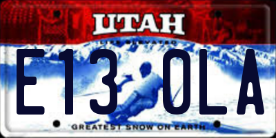 UT license plate E130LA