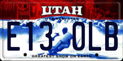 UT license plate E130LB
