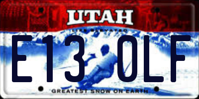 UT license plate E130LF