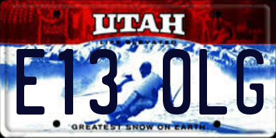 UT license plate E130LG