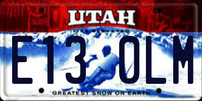 UT license plate E130LM