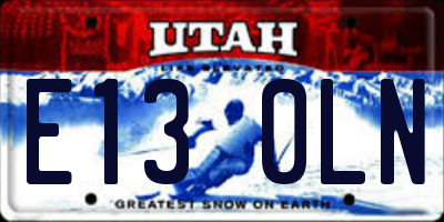 UT license plate E130LN