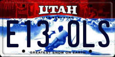 UT license plate E130LS