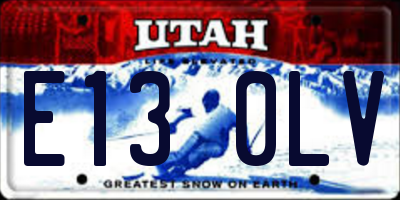 UT license plate E130LV