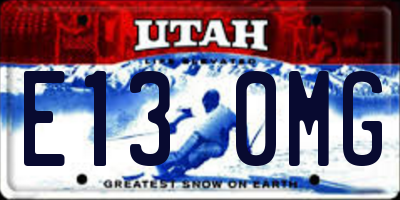 UT license plate E130MG