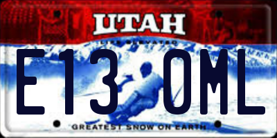 UT license plate E130ML