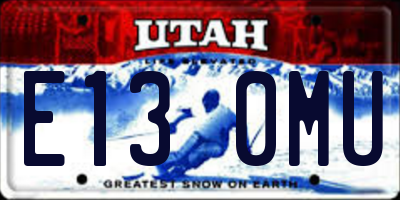 UT license plate E130MU