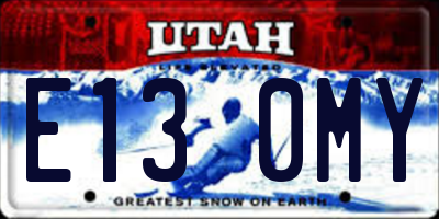 UT license plate E130MY