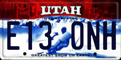 UT license plate E130NH