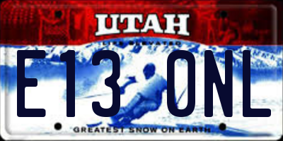 UT license plate E130NL