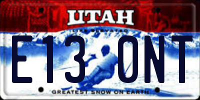UT license plate E130NT