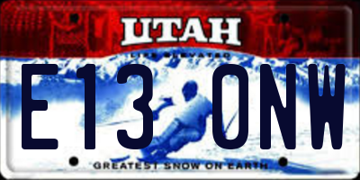 UT license plate E130NW