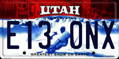 UT license plate E130NX