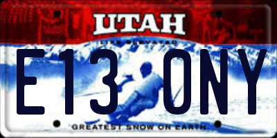 UT license plate E130NY