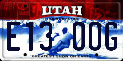 UT license plate E130OG