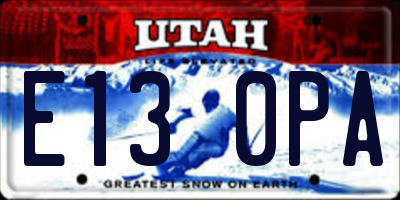 UT license plate E130PA