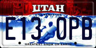 UT license plate E130PB