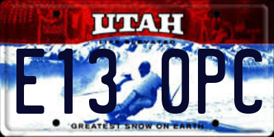 UT license plate E130PC