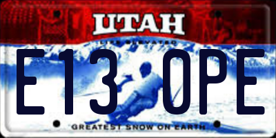 UT license plate E130PE