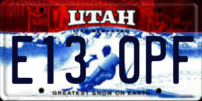 UT license plate E130PF