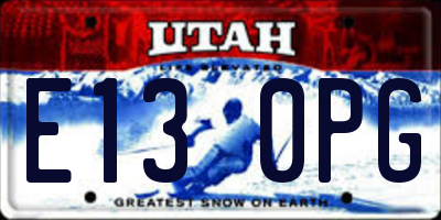 UT license plate E130PG