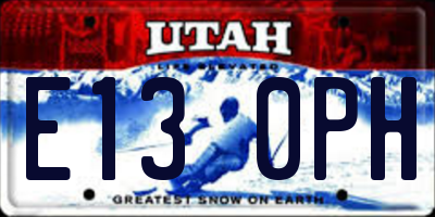 UT license plate E130PH