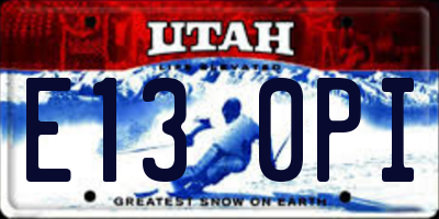 UT license plate E130PI