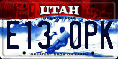 UT license plate E130PK