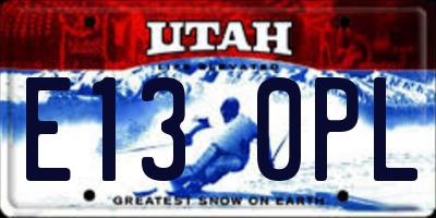 UT license plate E130PL