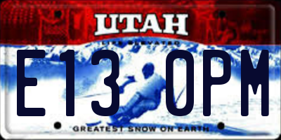 UT license plate E130PM