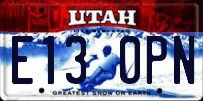 UT license plate E130PN