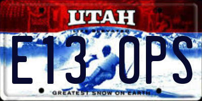 UT license plate E130PS