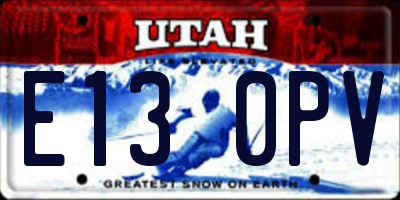 UT license plate E130PV
