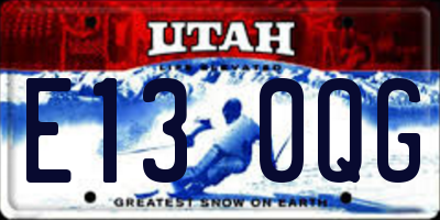 UT license plate E130QG
