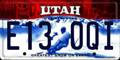 UT license plate E130QI