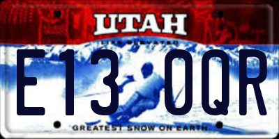 UT license plate E130QR