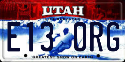 UT license plate E130RG