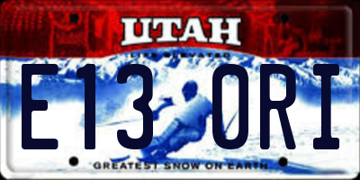UT license plate E130RI