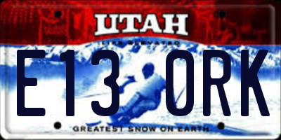 UT license plate E130RK