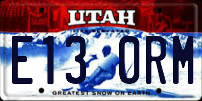 UT license plate E130RM