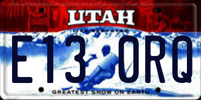 UT license plate E130RQ