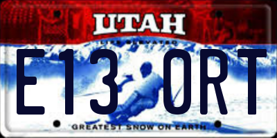 UT license plate E130RT
