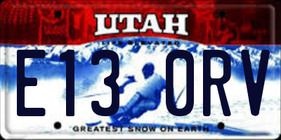 UT license plate E130RV