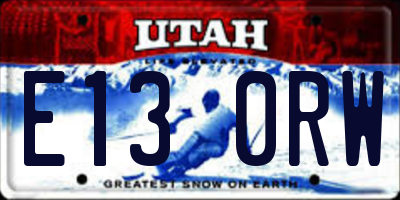 UT license plate E130RW