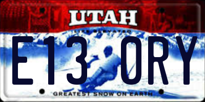 UT license plate E130RY