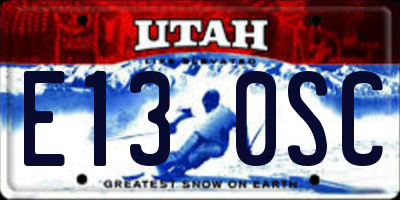 UT license plate E130SC