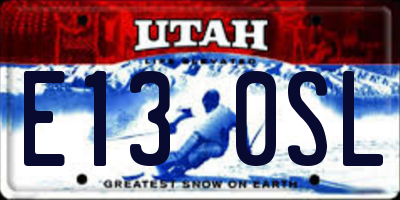 UT license plate E130SL