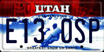 UT license plate E130SP