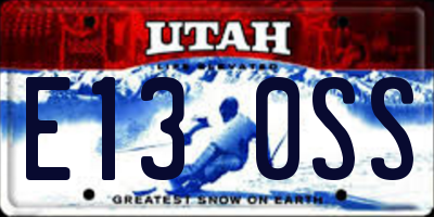 UT license plate E130SS