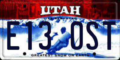 UT license plate E130ST